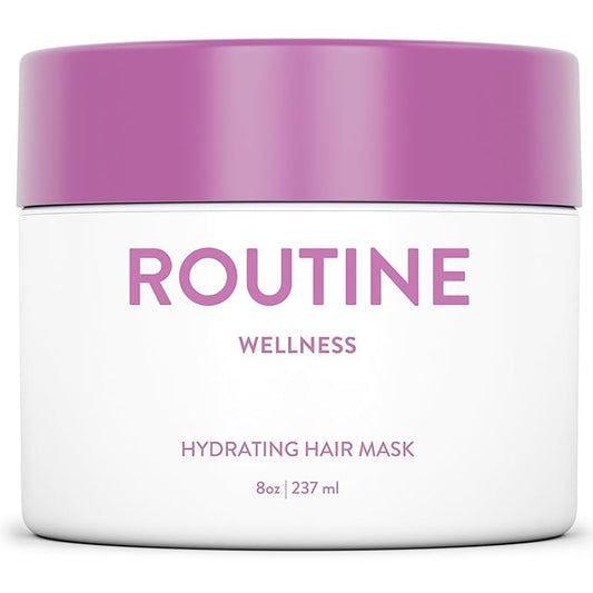 Routine Wellness Deep Conditioning Hair Mask for Dry Damaged Hair - Hydrating, Moisturizing Repair Treatment - Promotes Fullness - Rose Hips 8oz-Velvo Beauty