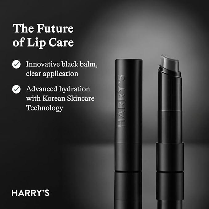 Harry's Black Lip Balm for Men - Hydrating Men's Lip Balm with Natural Finish - Korean Skincare Technology with Meadowfoam Oil-Velvo Beauty