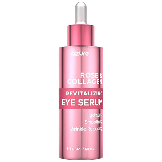 AZURE Rose & Collagen Revitalizing Eye Serum - Hydrating & Smoothing | Reduces Wrinkles, Fine Lines & Under Eye Bags | Minimize Signs of Aging | Made in Korea - 60mL-Velvo Beauty