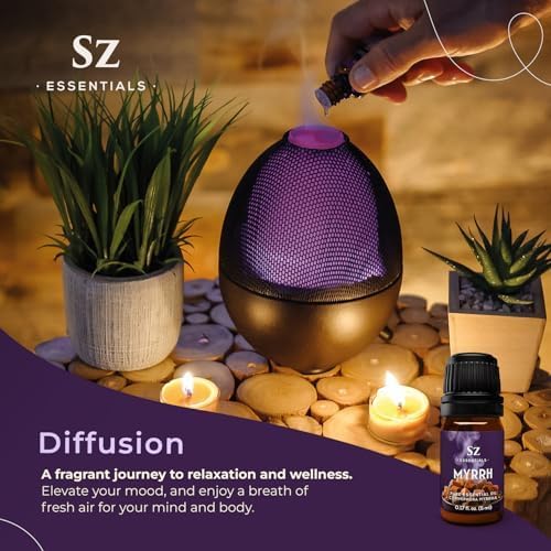 5-Year Aged Myrrh Premium Essential Oil – Rich, Earthy Aroma | Pure & Natural for Aromatherapy & Wellness - Therapeutic Grade & Vegan - 100% Pure and Natural - Undiluted - 0.17 fl oz.-Velvo Beauty