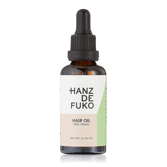 Hanz de Fuko Vegan Hair and Beard Oil – Supports Growth, Beard Health and Softer, Smoother Hair – Hydrating Formula with Argan & Jojoba Oil, Vitamin E and Grape Seed Extract –1.76 oz., Travel Size-Velvo Beauty