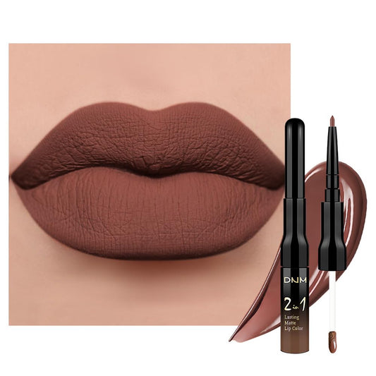Kaely 2-in-1 Matte Lipstick and Lip Liner, Liquid Lip Stain Makeup for women Long Lasting Waterproof Smudge Proof, labiales matte mate larga duracion listip 24 hours originales, 25 Brown-Velvo Beauty