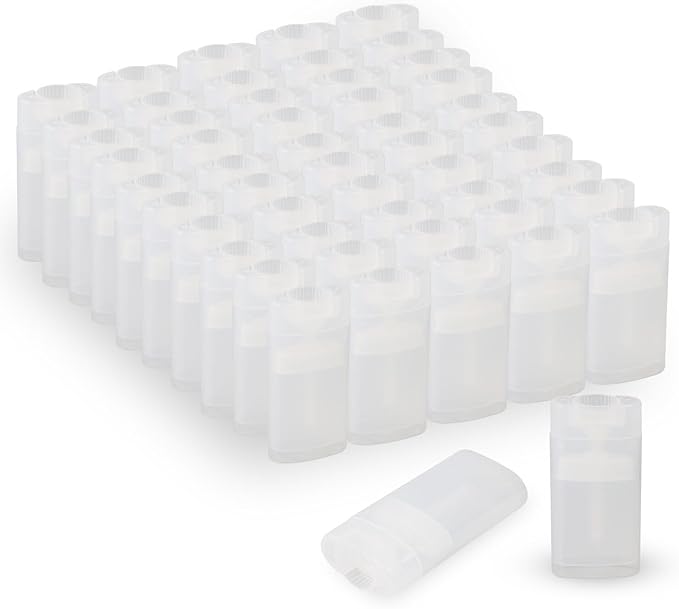 100PCS 15ML Transparent Empty Oval Deodorant Lip Lipstick Balm Tubes Containers for DIY Homemade Crayon Chapstick Holder-Velvo Beauty