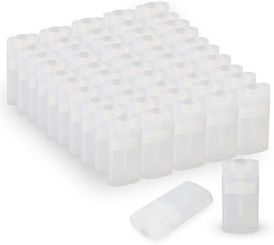 100PCS 15ML Transparent Empty Oval Deodorant Lip Lipstick Balm Tubes Containers for DIY Homemade Crayon Chapstick Holder-Velvo Beauty