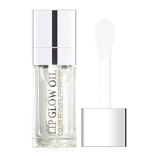 Plumping Lip Oil, Long Lasting Hydrating Lip Gloss Tinted Lip Balm Non-sticky Revitalizing, Transparent Lip Care Oil for Dry Lip (Clear)-Velvo Beauty
