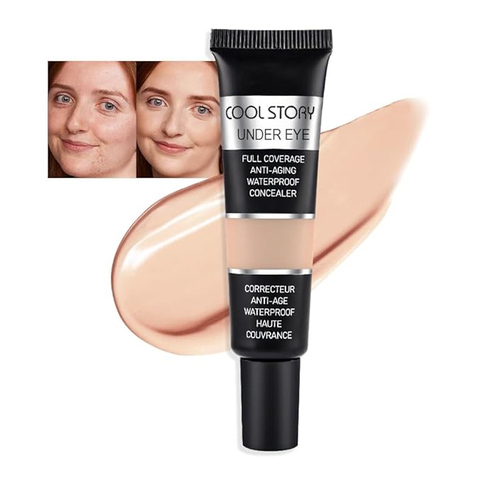 Kaely under Eye Concealer Full Coverage,Waterproof Concealer for Dark Circles,Puffiness,Redness,Cream Foundation Eye Brightener Serum,Color corrector de ojeras,Anti Aging,Natural Matte Finish,Neutral-Velvo Beauty