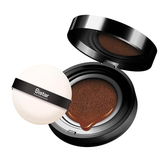 Sistar Skin Perfecting BB Cushion Full Coverage Long Lasting Natural Glow Foundation On The Go Case With Mirror (Mocha)-Velvo Beauty