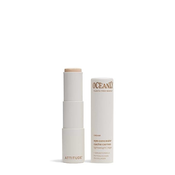 ATTITUDE Oceanly Light Coverage Under Eye Concealer Stick, Titanium Dioxide-Free, EWG Verified, Plastic-Free, Vegan & Cruelty-free Makeup, Cream, 0.2 Ounces-Velvo Beauty