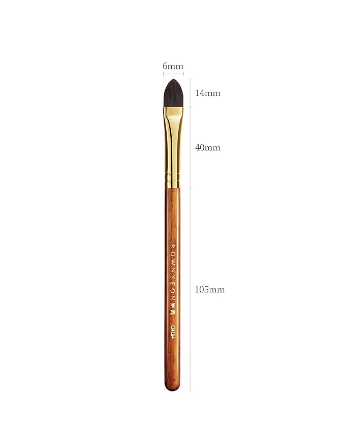 Desert Oak Series Liquid-Sculpt Pro Concealer Brush - Wide Teardrop Head for Under Eyes & Redness, Bubinga Wood, Brass Ferrule (CM 194)-Velvo Beauty