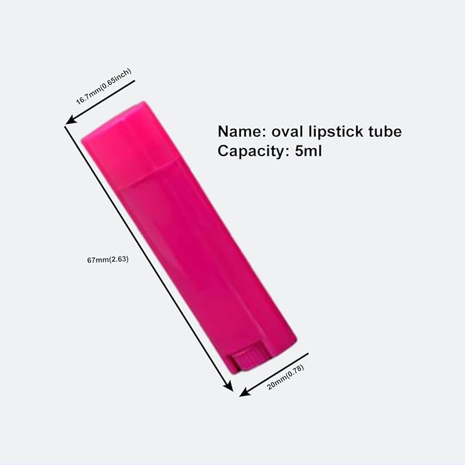 5ml 100Pcs Empty Oval Deodorant Lip balm Tubes Containers Twist-up Refillable Containers for Lipstick,Chapstick,Homemade Lip balm,DIY Deodorants(Hot Pink)-Velvo Beauty