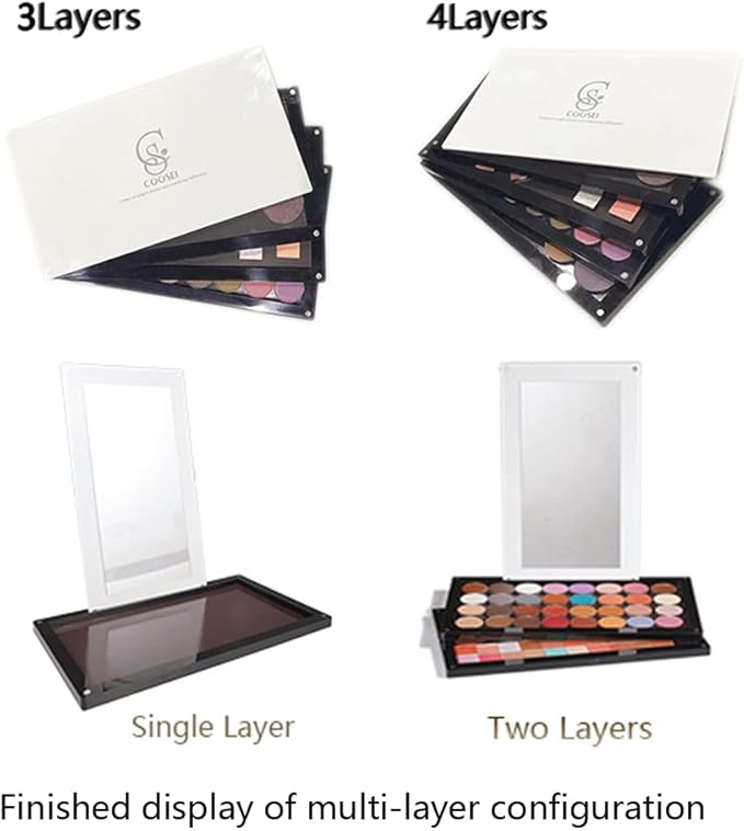 Acrylic Magnetic Makeup Palette Eyeshadow Palette Empty for ABL2 and dABL2 only Additional Stackable Layer for More Space (Stackable Single Layer) Unsuitable for ABL1-Velvo Beauty