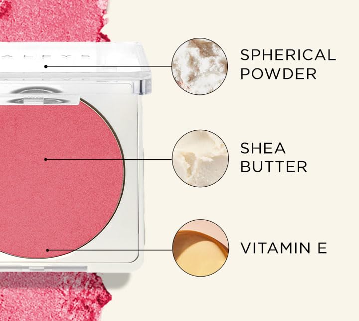 HALEYS Re-pop Smoothing Powder Blush (Sandy Cheeks) - Pigmented, Easy Blending, Longwear, Buildable, Talc-Free, V + CF-Velvo Beauty