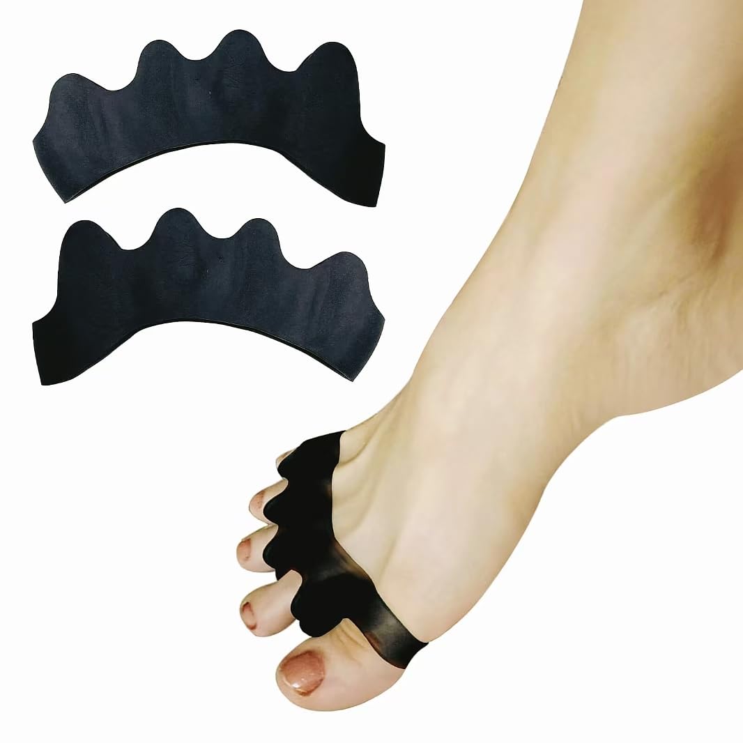 SUNFATT Toe Spacers for Men ang Women,Toe Separators for Women,Relieves Overlapping Toes,Bunions Corrector and Hammer Toe Pain,Gel Toe Spreader Separates and Relaxes Toes.2 Pcs-Velvo Beauty