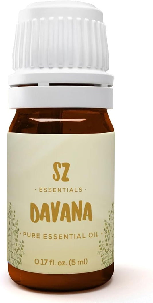 Davana Essential Oil - 100% Pure & Undiluted - Extracted from Artemisia Pallens- Sweet and Sour, Dried-Fruity, and Watermelon-Like Aroma Therapeutic Grade & Vegan - 0.17 oz (5 ml)-Velvo Beauty