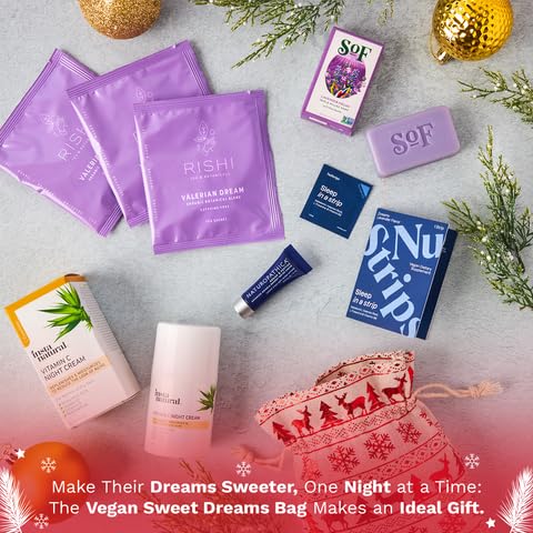 Sweet Dreams Bag - Dreambox Night Time Beauty Set Collection Kit w Night Cream, Tea and Lavander Soap - Skin Care Collection for Vegan Lovers - Great Christmas Gift for Her, Women-Velvo Beauty