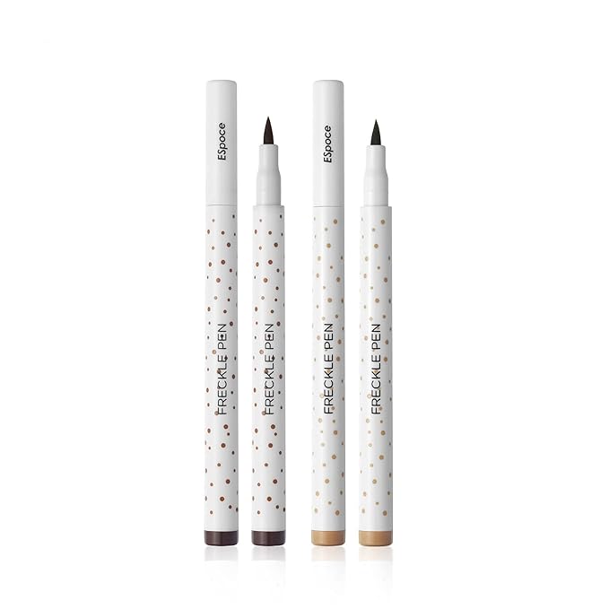 Freckle Pen 2 Colors Waterproof Long Lasting Quick Dry Small Spot Natural Like Face Freckle Makeup Pen, Dark Brown and Light Brown, Upgrade Design-Velvo Beauty