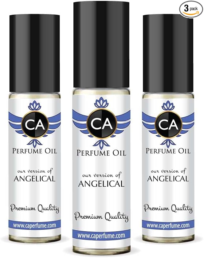 CA Perfume Impression of Thierry M. Angelical For Women Replica Fragrance Body Oil Dupes Alcohol-Free Essential Aromatherapy Sample Travel Size Concentrated Long Lasting Attar Roll-On 0.3 Fl Oz-X3-Velvo Beauty