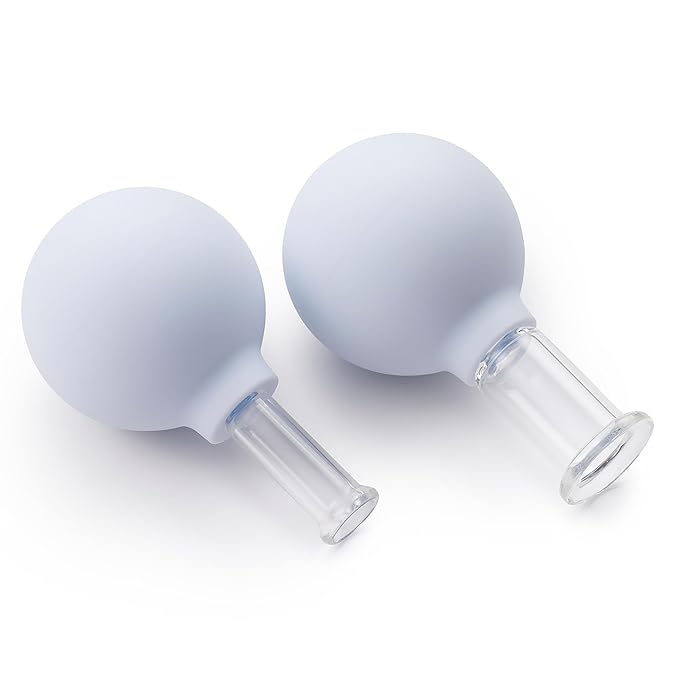 Zoe Ayla Facial Cupping Set, 2 Pcs - Cupping Kit for Massage Therapy - Improves Skin Appearance - Promotes Blood Circulation - Sculpts and Tones - Reduces Puffiness - 1 Large Cup - 1 Small Cup-Velvo Beauty