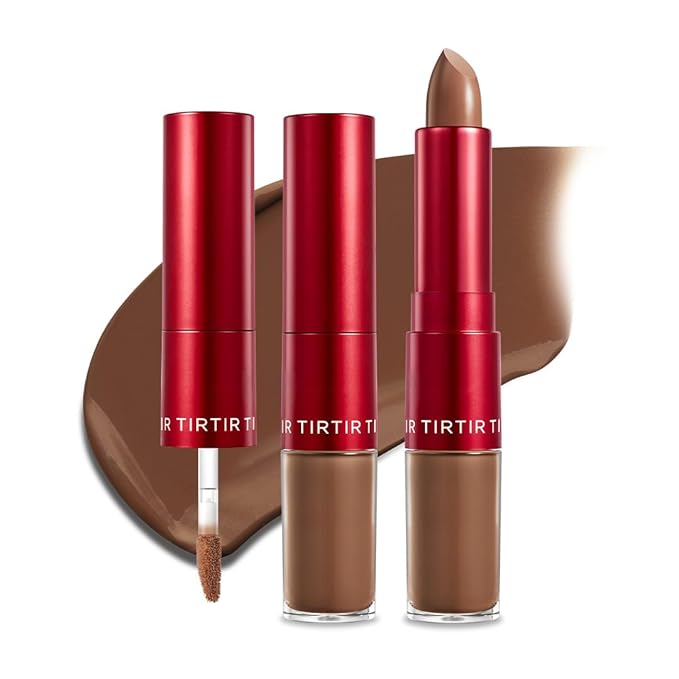 TIRTIR Glide&Hide Blurring Concealer - Creamy texture, Conceals dark circles and wrinkles, Dual formula (liquid tip & balm stick), Long-lasting wear, Korean Makeup, #9N, 0.28 Oz-Velvo Beauty