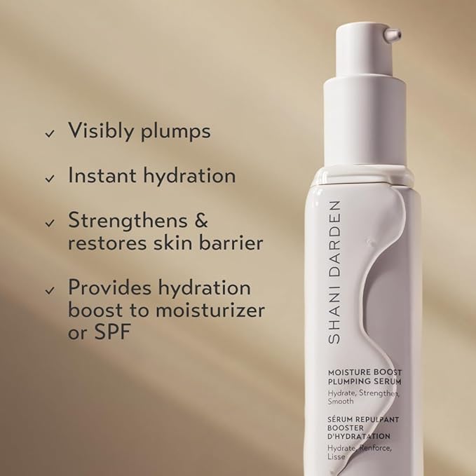 SHANI DARDEN SKIN CARE Moisture Boost Plumping Serum for Face, Moisturizing & Hydrating Face Serum with Snow Mushroom & Glycerin for Long-Lasting Hydration & Radiant, Dewy Skin, 1 fl oz-Velvo Beauty