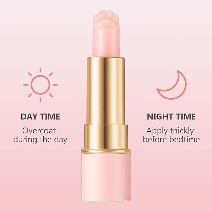 2PCS Thermochromic Lip Balm,Cat Paw Shaped Color Changing Lip Balm, Mini Cute Moisturizing Lip Balm, Long Lasting Lip Balm for Dry Lips Temperature Change Fruit Jelly Lipstick for Female Student-Velvo Beauty