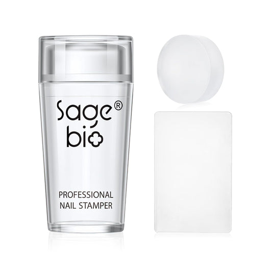 Nail Art Stamper Clear Silicone Nails Stamping Jelly with Scraper Transparent Visible Body DIY Manicure Nail Art Tool For DIY Nail Decor French Nail Manicure-Velvo Beauty