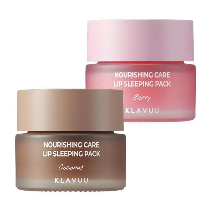 Klavuu Nourishing Care Lip Sleeping Pack (Coconut & Berry) - Overnight Exfoliating & Nourishing Lip Treatment Balm for Dry Lips - Natural Moisturizing Lip Oil with - Lip Balm to Repair & Protect Lips-Velvo Beauty