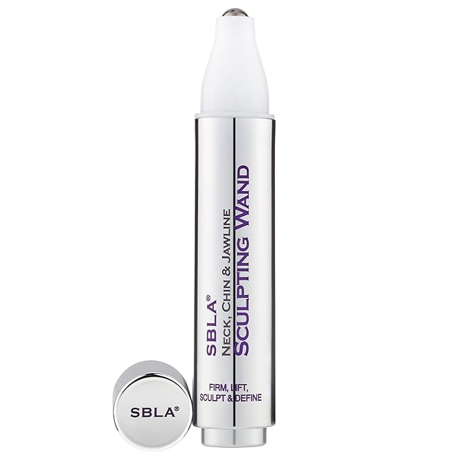 SBLA Beauty - Neck, Chin & Jawline Sculpting Wand 0.7 Fl Oz / 20mL - Lifts & Firms the Neck, Chin, Jawline & Decollete - Reduces Lines & Wrinkles - Smooths, Tightens Sagging Skin - Evens Out Skin Tone-Velvo Beauty