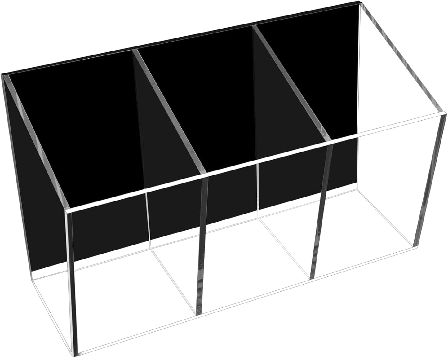 Magnetic Pen Holder, Acrylic Dry Erase Marker Holder, Large Capacity Pencil Holder for Whiteboards, Fridge, Lockers Office School Supplies (Clear & 3 Compartments)-Velvo Beauty