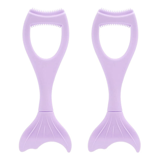 Tbestmax 2 in 1 Mascara Eyeliner Guard, Silicone Mascara Lash Shield Applicator, Eyelash Comb Purple 2 Pcs-Velvo Beauty