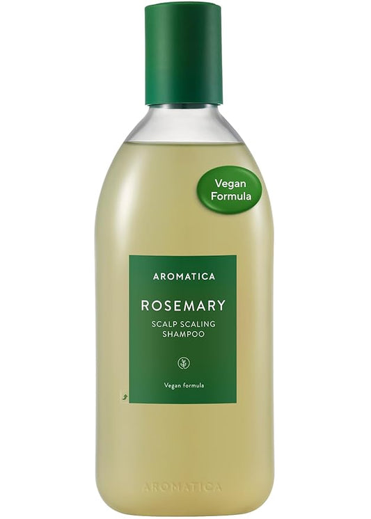 AROMATICA Rosemary Scalp Scaling Shampoo - Korean Hair Care with Thinning Hair Loss Natural Rosemary Essential Oil for Women - Vegan Hair Growth - Free from Sulfate, Silicone, and Paraben (13.53 oz)-Velvo Beauty