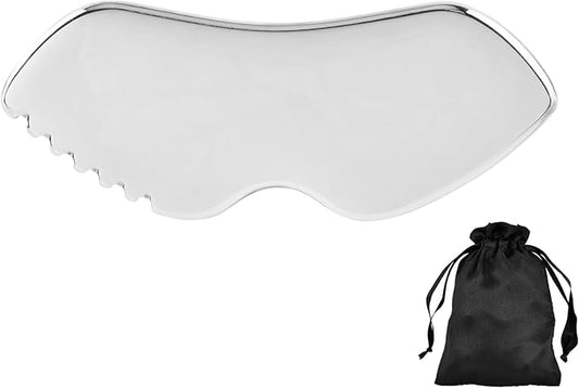Stainless Steel Gua Sha Facial Tools, Upgrade Gua Sha for Facial Skin, Portable Eyes Neck Massage, Metal Gua Sha Tighten Skin Massage Guasha Beauty Tool-Velvo Beauty