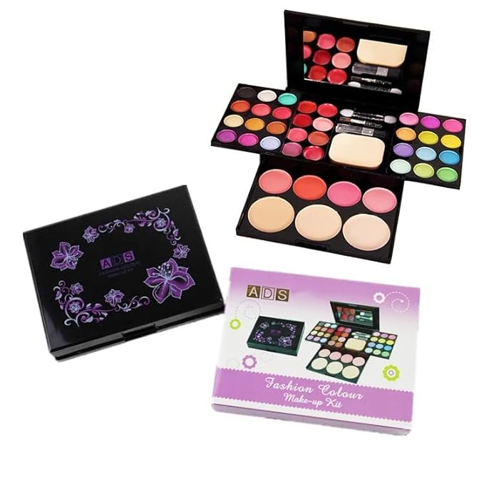 Ladies vegan girl makeup kits all in one box set cosmetic Eye shadow Palette matte gift makeup kit full blush makeup set (Multi Colored)-Velvo Beauty