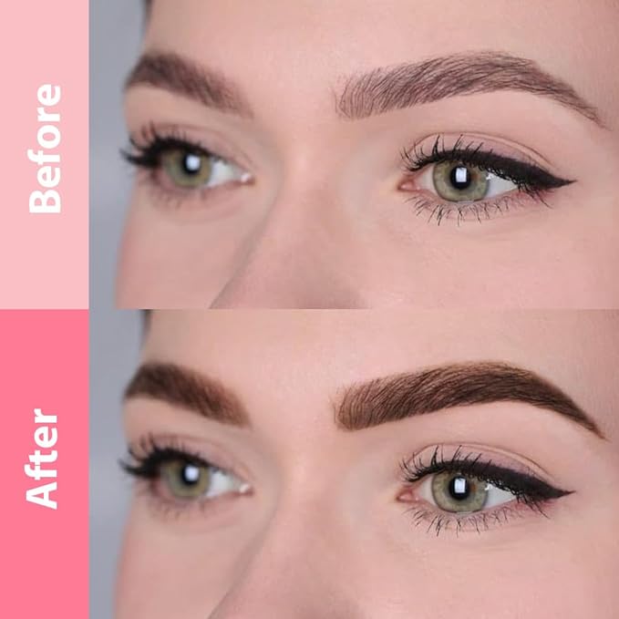 evpct 2Pcs Dark Brown Magic Microblading Dual-Ended Eyebrow Contouring Pen Brow Pencil, with 4 Brush Micro-Fork-Tips Applicator and Precise Brush-Tip, Hair Like Strokes, Dual-ended Eyebrow Brush-Velvo Beauty