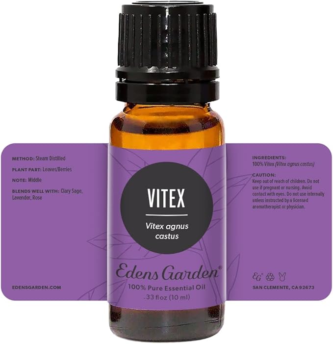 Edens Garden Vitex Essential Oil- 100% Pure Premium Grade, Undiluted, Natural, Therapeutic, Aromatherapy, The Best for Diffuser, Skin, Face, Humidifiers 10 ml (.33 fl oz)-Velvo Beauty