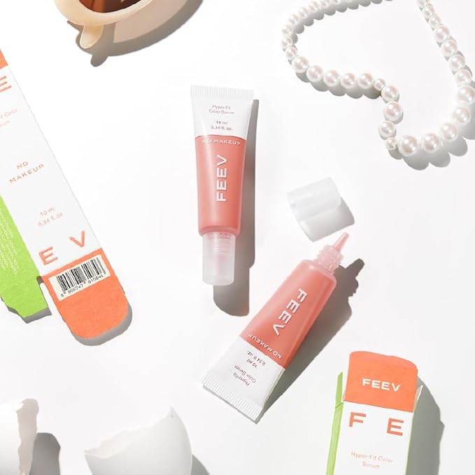 FEEV Hyper-Fit Color Serum Liquid Blush (10ml) | Dewy Cheek Blush Makeup | 50% of Hydrating Essence | Vegan | K-beauty (No Makeup, 10ml)-Velvo Beauty
