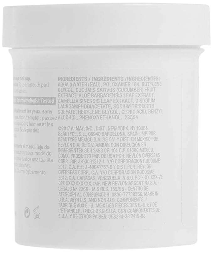 Almay Oil Free Gentle Eye Makeup Remover Pads , Oil Free Micellar, Hypoallergenic, Cruelty Free, Fragrance Free, Ophthalmologist Tested, 80 Pads ( Packaging May Vary )-Velvo Beauty