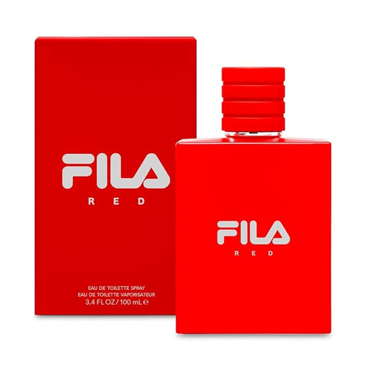 FILA RED Fragrance for Men - Eau de Toilette Spray with Notes of Bergamot, Jasmine, Nutmeg, Sandalwood, and More - Sport-Inpired Scent for Day or Night - 3.4 oz.-Velvo Beauty