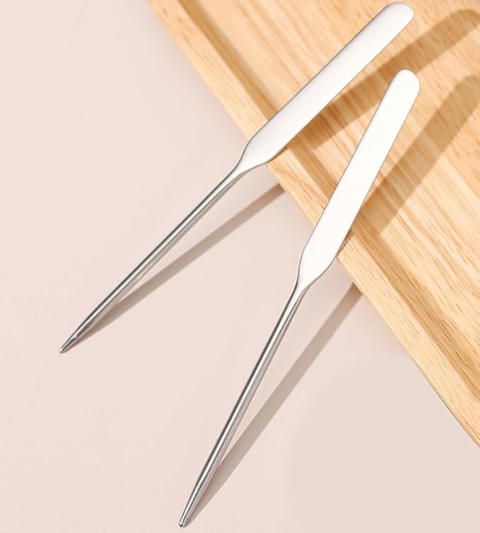 5 Pieces Stainless Steel Makeup Spatula Foundation Mixing Tool Eye Cream Spoon Foundation Spatula Cosmetic Skincare Spatula Nail Art Makeup Stirring Rod for Home Beauty Salon, Silver-Velvo Beauty