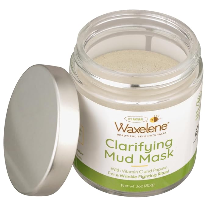 Waxelene Clarifying Mud Mask Dry Blend - Wrinkle Fighting Ritual Cleans Pores Hydrates Nourishes Skin Vitamin C Papaw Bentonite French Green Clay-Velvo Beauty