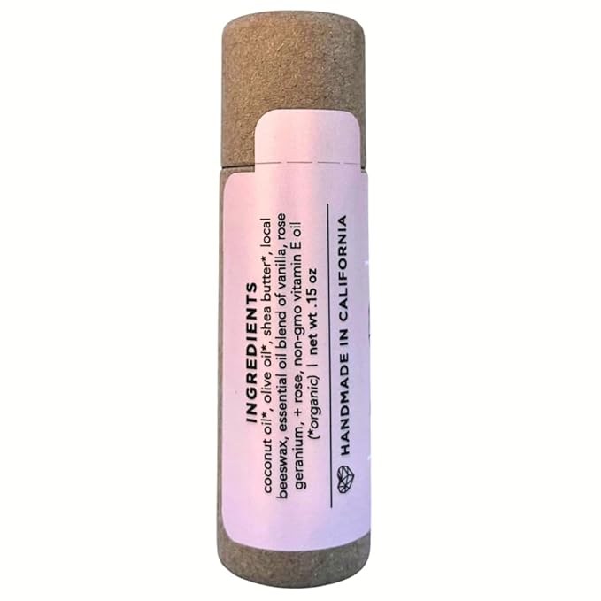 Plastic Free Lip Love | Jumbo Organic Lip Balm | Organic Beeswax and Plant Based | Zero Waste Natural Lip Balm (Vanilla Rose)-Velvo Beauty