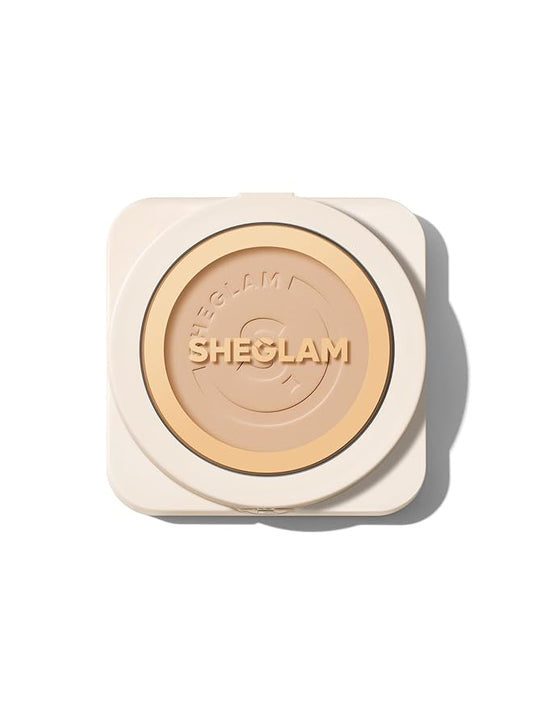 SHEGLAM SKin-Focus Full Coverage Powder Foundation Oil-Control Lightweight Face Pressed Powder Makeup-Chantilly-Velvo Beauty