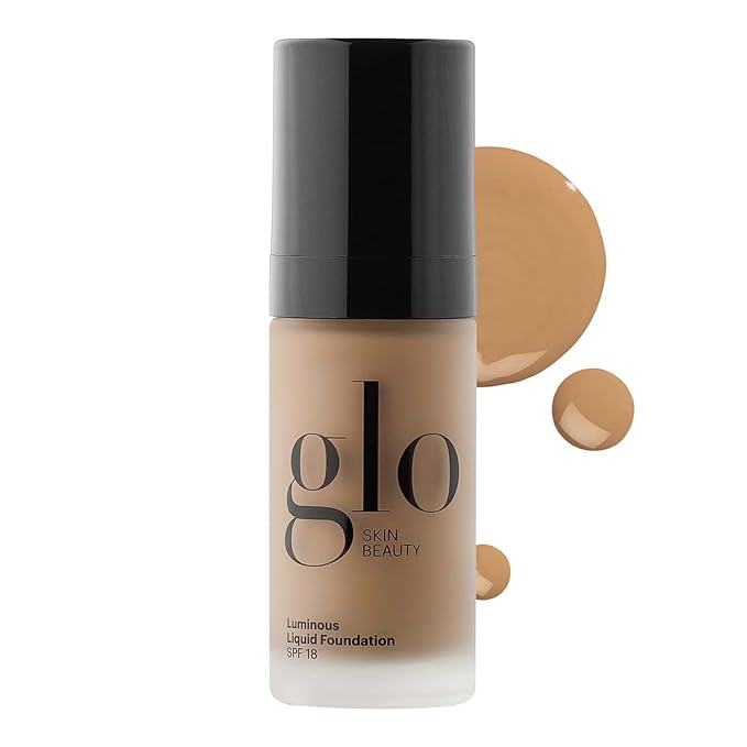 Glo Skin Beauty Luminous Liquid Mineral Foundation Makeup with SPF 18 (Brûlée) - Improves Uneven Skin Tone, Smooths & Corrects Imperfections, Sheer to Medium Coverage, Dewy Finish-Velvo Beauty