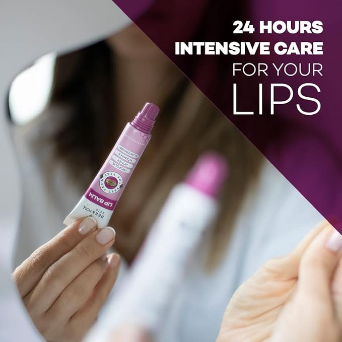 Bee and You Elderberry and Propolis Extract Lip Balm, Beeswax, Shea Butter, Vitamin E, 100% Natural Moisturizing Lip Balm, Chapstick, Chapped Lips Treatment Severe, 10ml-Velvo Beauty