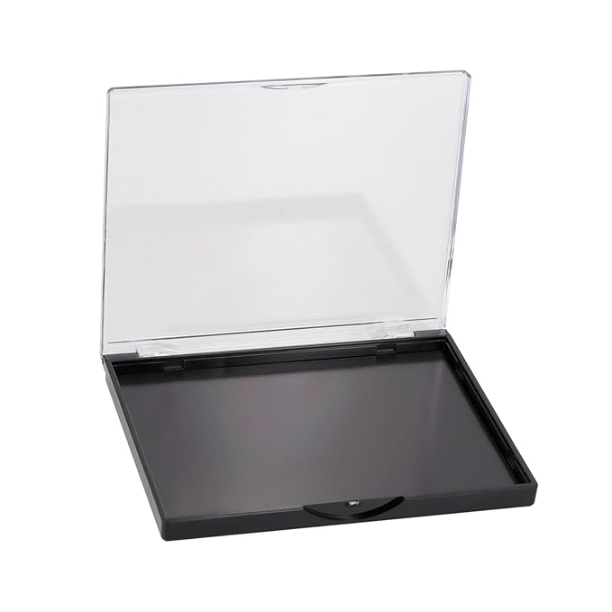 AJLTPA Magnetic Makeup Palette with Clear Top, 3Pack Empty Eyeshadow Pan Dispensing Storage Box with 60Pcs Adhesive Metal Stickers for DIY Cosmetics Lipstick Blush Powder-4.8" x 4"Palette-Velvo Beauty