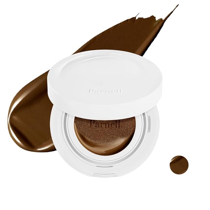 Parnell Cicamanu Serum Cushion 53N Ganache 0.52 fl oz | Hydrating Serum Foundation for Soothing, Pore Blurring & Radiant Glass Skin | Lightweight Korean Cushion for Sensitive Skin | K-Beauty-Velvo Beauty