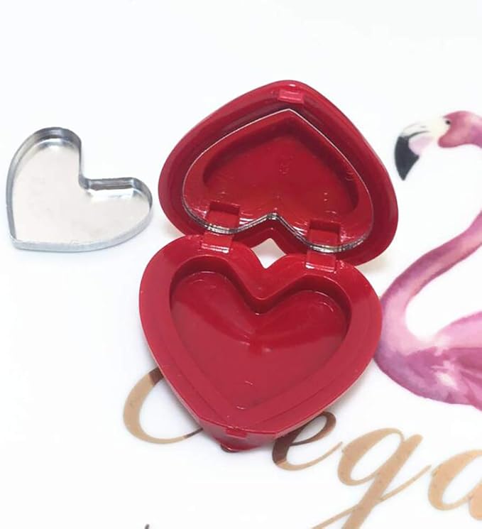 RONRONS 8 Pack Empty Eyeshadow Palette Mini Heart Shaped Lipstick Container Case DIY Cosmetics Container with Mirror-Velvo Beauty