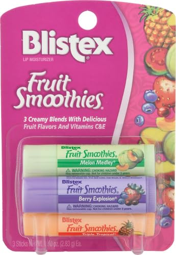 Blistex Fruit Smoothies Lip Protectant Assorted, 3 ct (Packaging May Vary)-Velvo Beauty