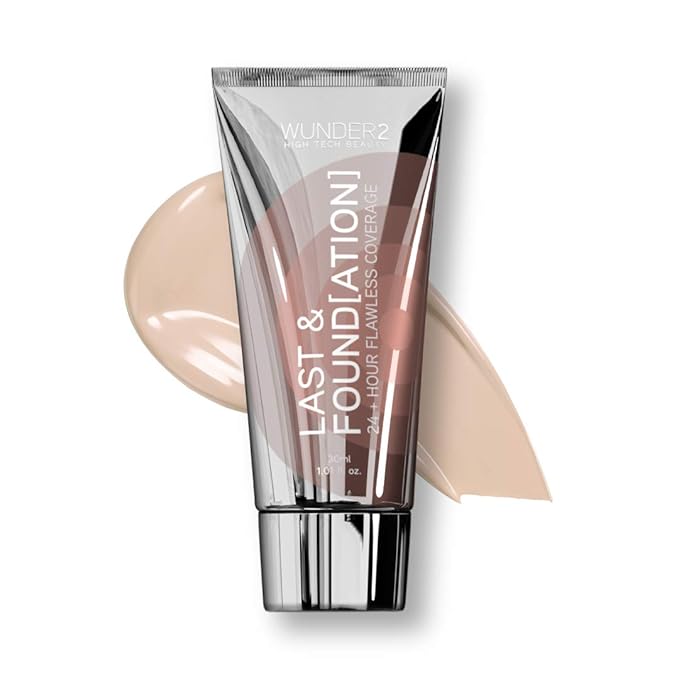 WUNDERBROW Full Coverage Foundation, Last & Found[ation] – Buildable Full Coverage Liquid Foundation For 24+ Hours Wear – Long Lasting, Waterproof, Porcelain-Velvo Beauty