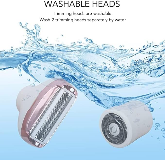 Electric Razor - Shaver - Trimmer for Women: 2 in 1 Painless Body Razors and Facial Hair Remover - Rechargeable Hair Removal Kit for Face Body Leg Bikini Underarm Arm-Velvo Beauty